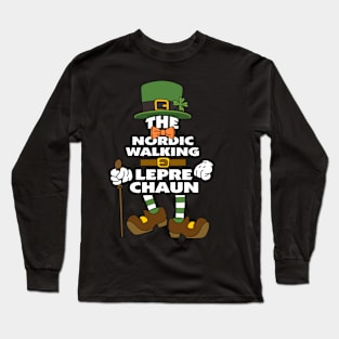 The Nordic Walking Leprechaun St Patrick's Day Celebration Matching Outfits Group Attire Long Sleeve T-Shirt